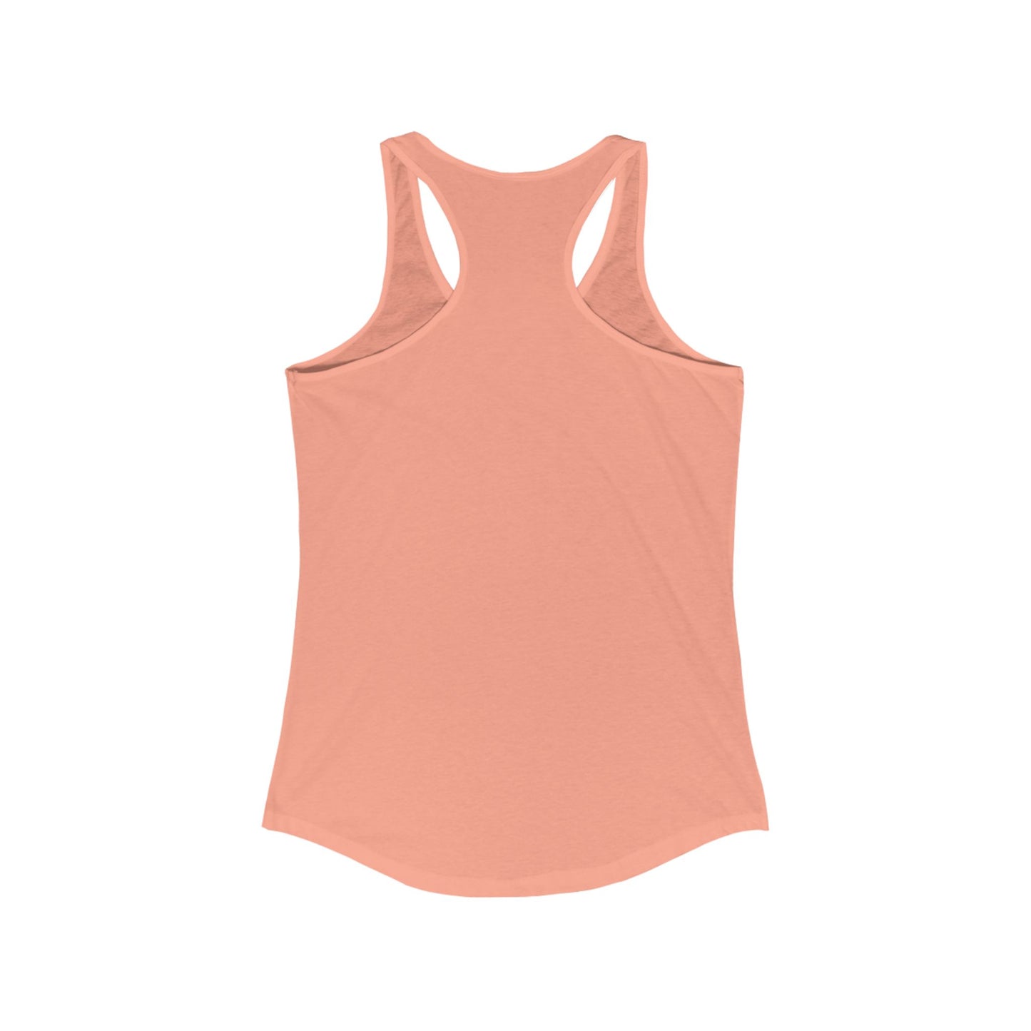 Cause She is Watching Fitness Tank in soft peach with racerback design and scooped neckline for active women.