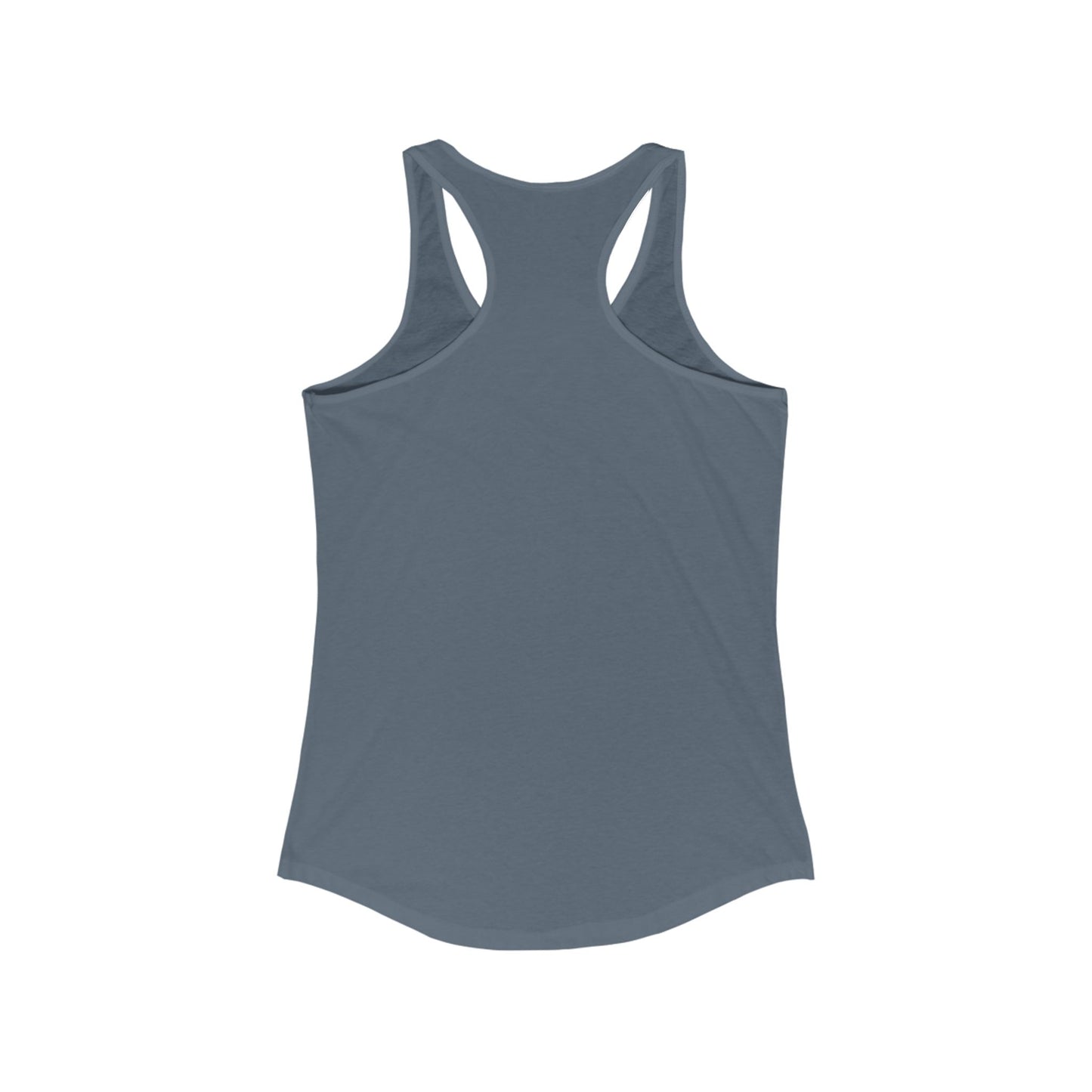 Cause She is Watching Fitness Tank in solid grey with racerback design and scooped neckline for active women.