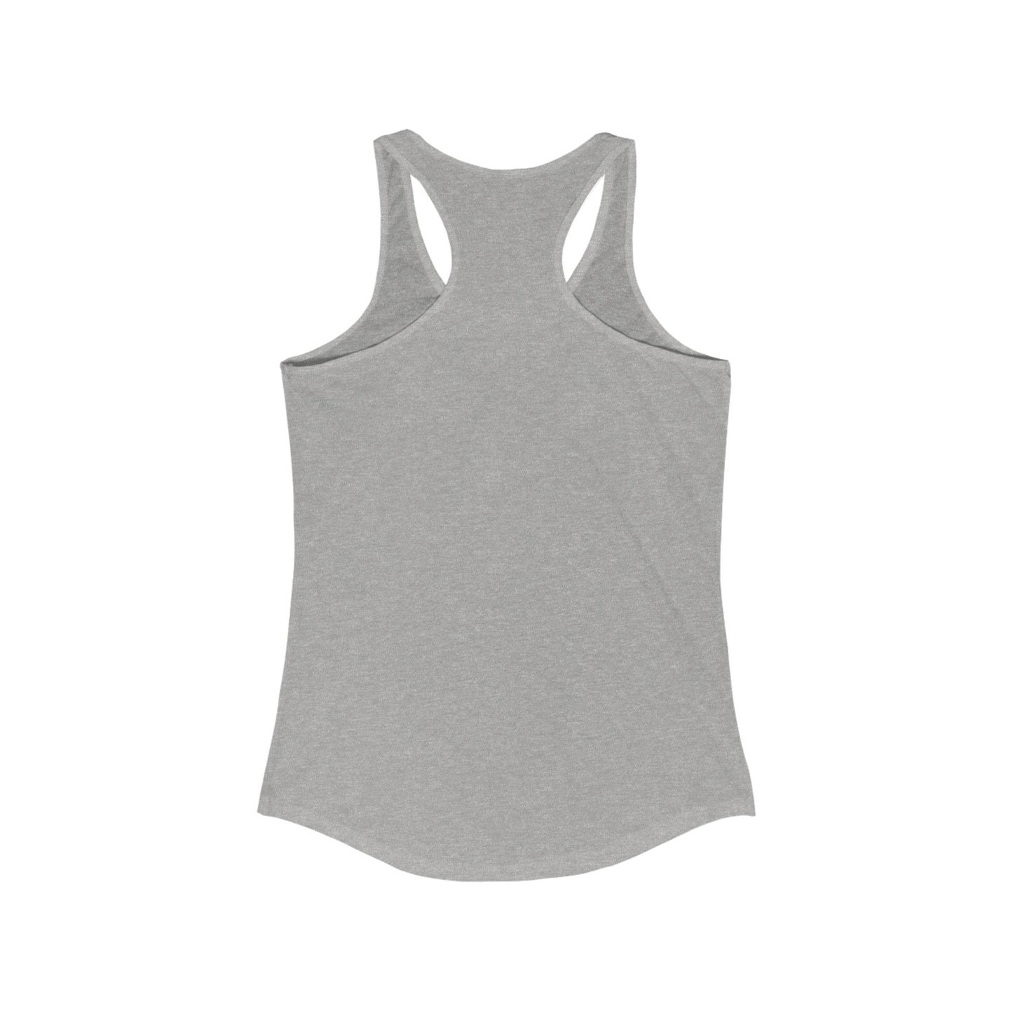 Cause She is Watching Fitness Tank in gray with racerback design and classic fit for active women.