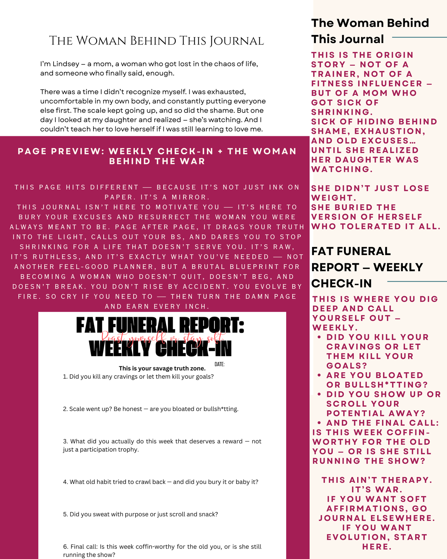 PRE-ORDER: Evolve Fitness Journal featuring 6 months of tracking, savage goals, affirmations, and raw progress for women’s fitness journey.