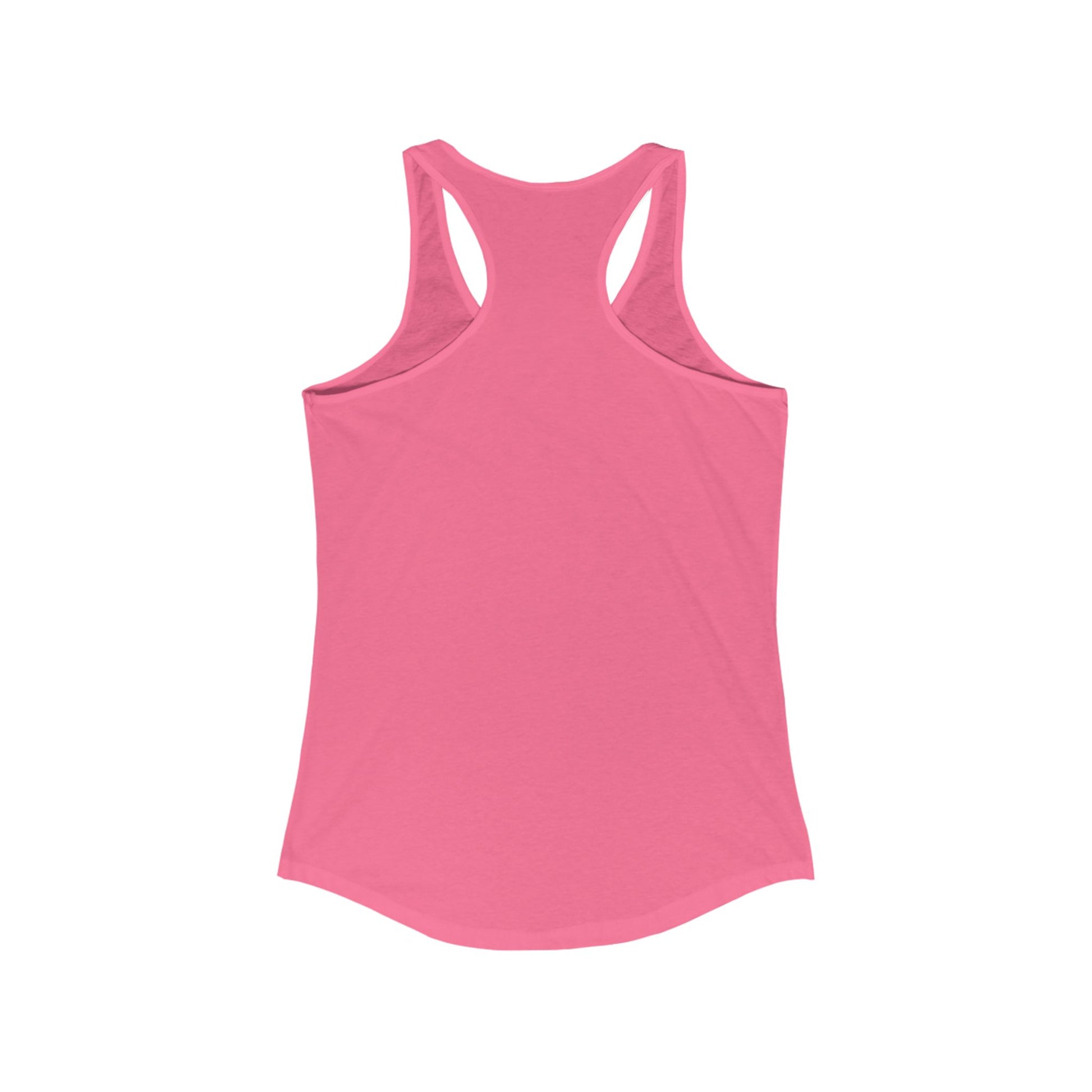 Cause She is Watching Fitness Tank in pink, racerback style, lightweight fabric, ideal for active women.