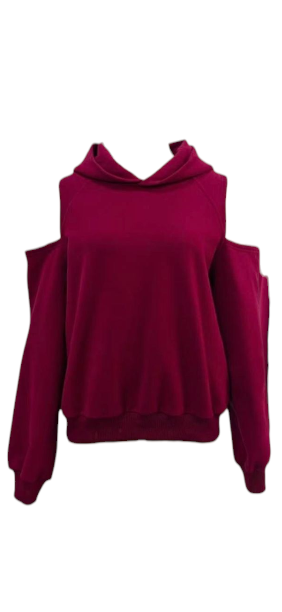 Bloom Berry Cold Shoulder Comfort Hoodie