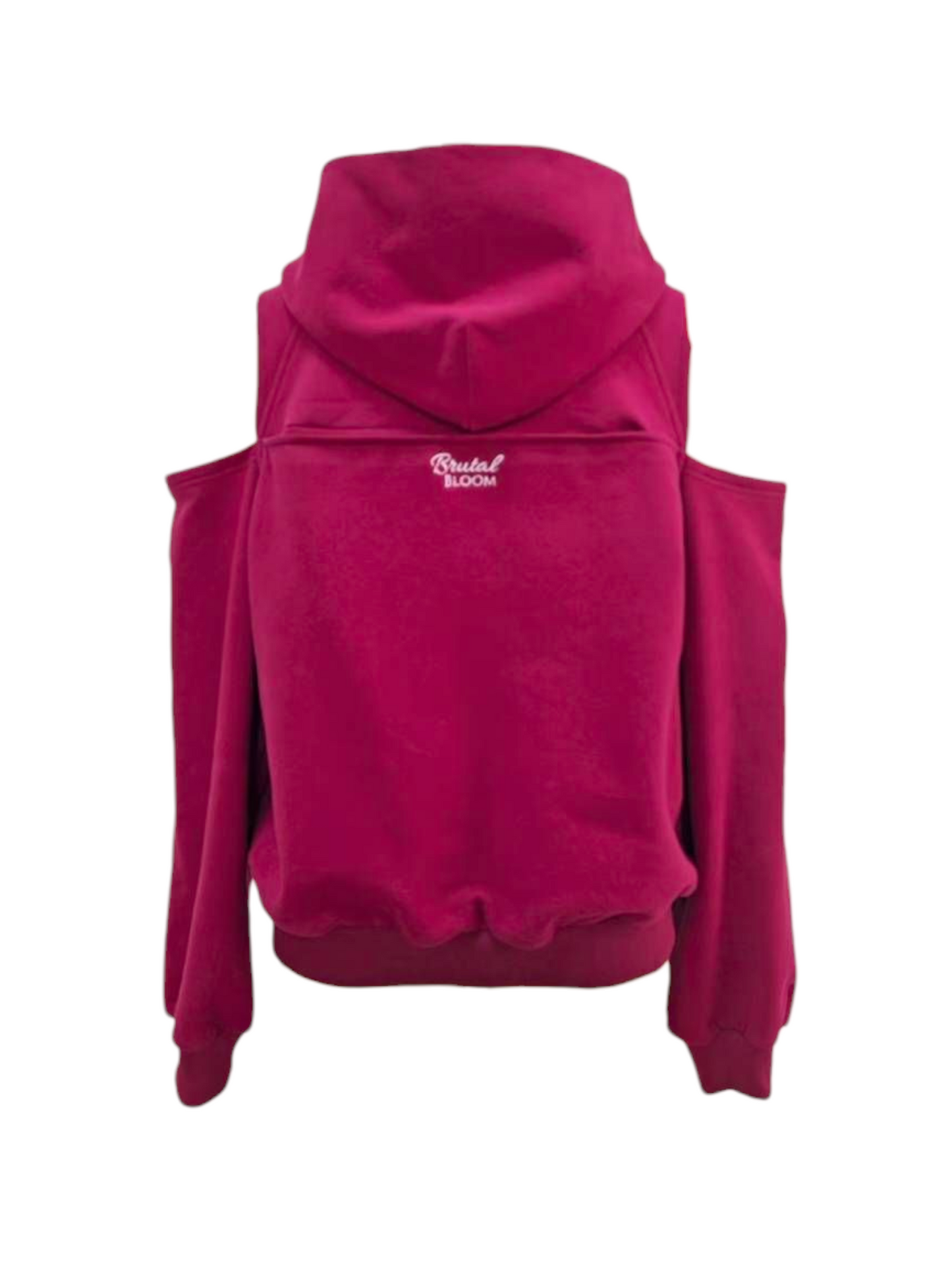 Bloom Berry Cold Shoulder Comfort Hoodie
